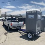 hitch portable toilet trailer to truck