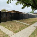 temp fence rental 1 with black privacy