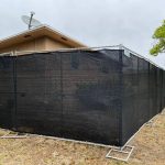 temp fence rental 3 with black privacy