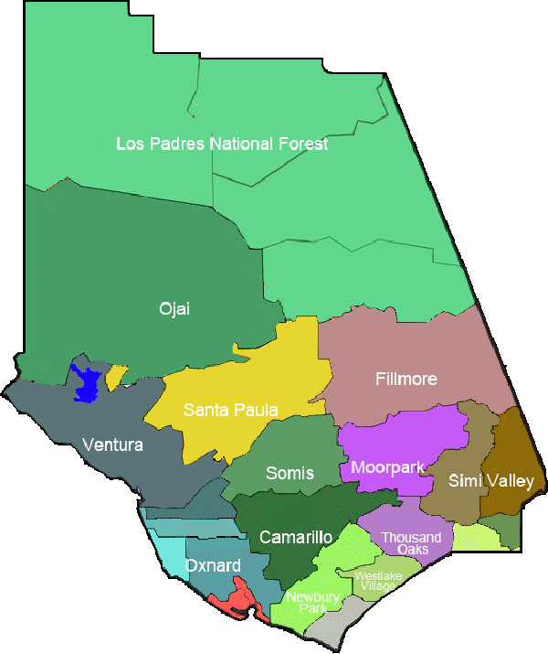ventura county outline map
